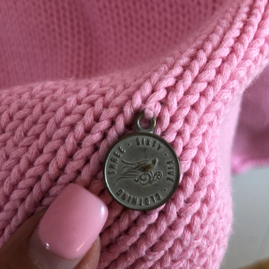 Rosa tröja med dragkedja bak - 90