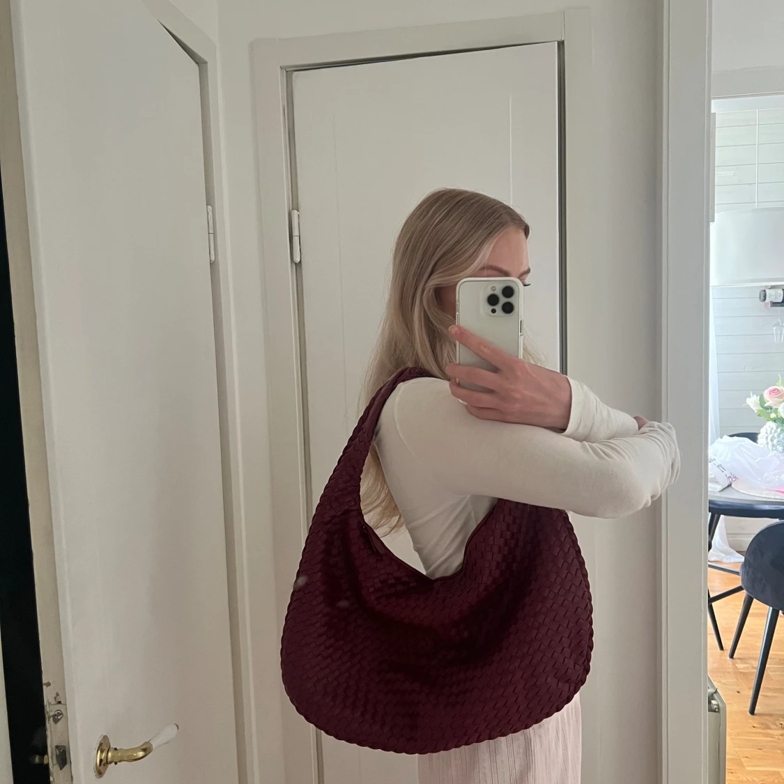 Vinröd väska Yams - 90