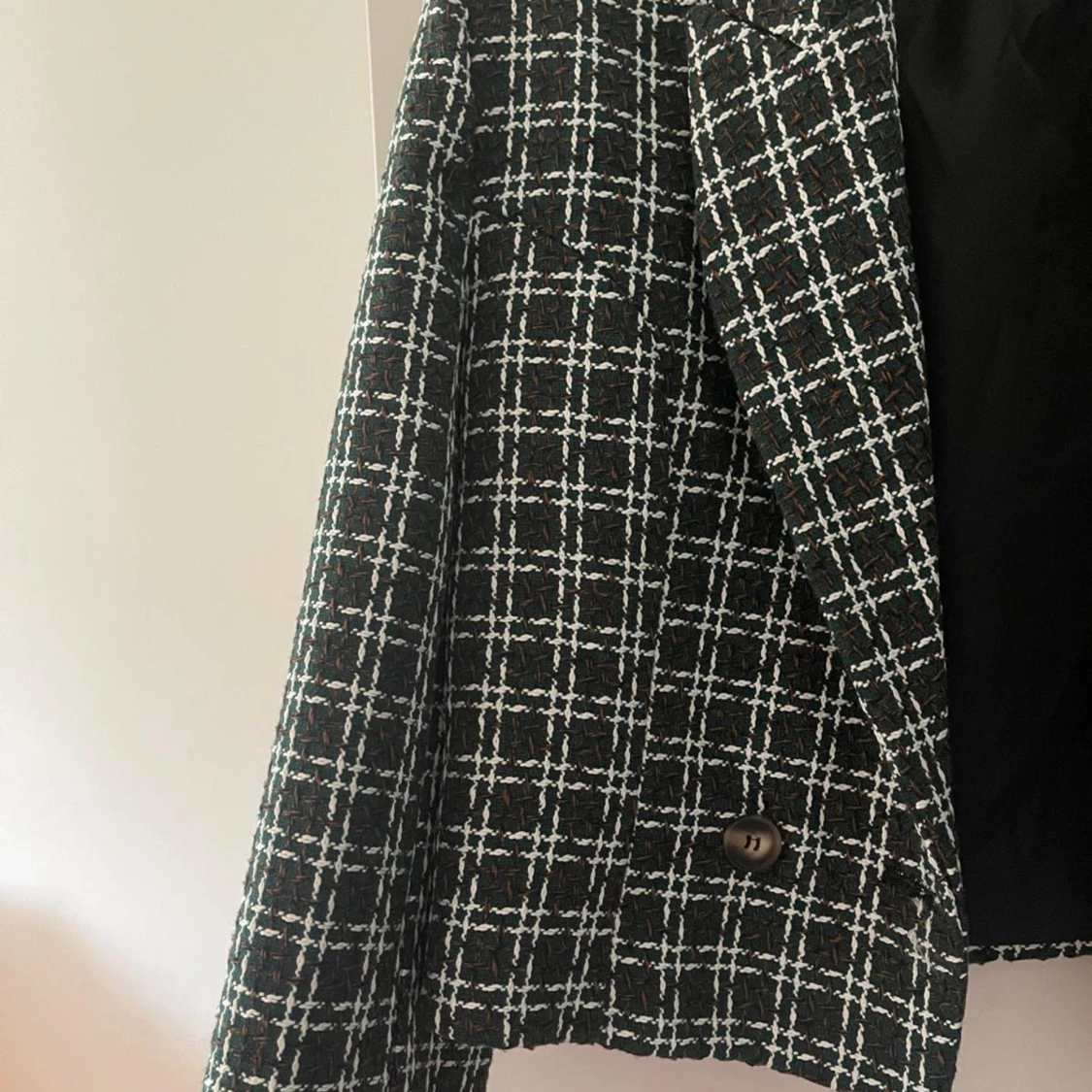 Svart och mörkgrönt rutig kavaj - 90