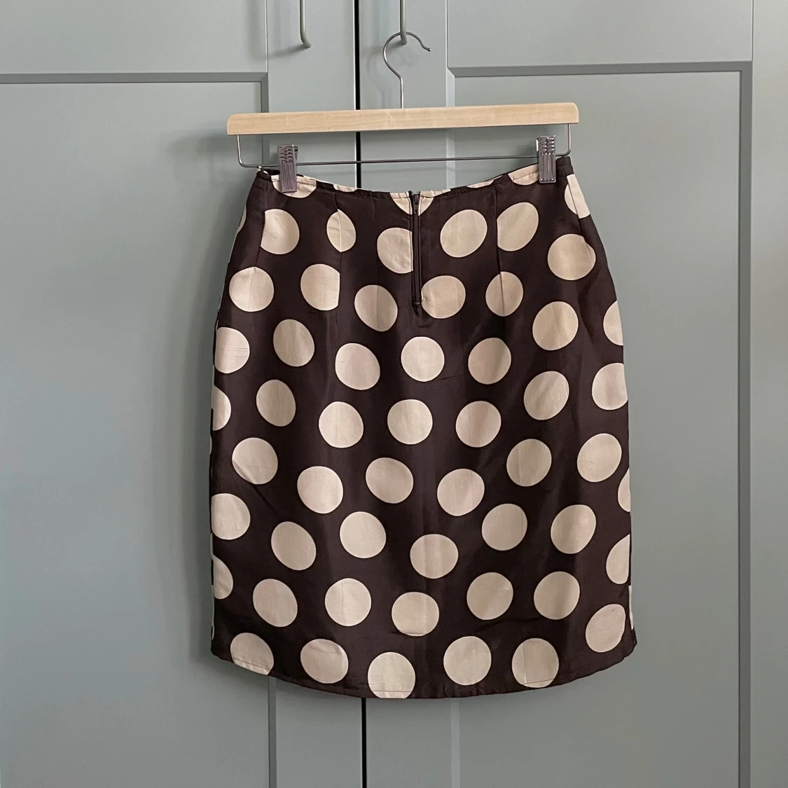 Vintage Brown Silk Wrap FlamencoDot Print Skirt - 91