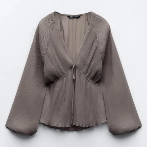 Zara blus  - !lånad bild! Säljer denna blusen då den sitter för tajt på mig runt bysten, helt ny använd 2 gånger💞