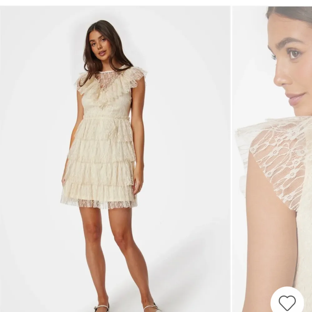 Säljer denna vita/krämvita/beiga klänningen från bubbleroom då jag beställde fel färg! Aldrig använd endast testad! I storlek Xs💋 jätte fin och passar perfekt till skolavslutning tex❤️. Klänningar.