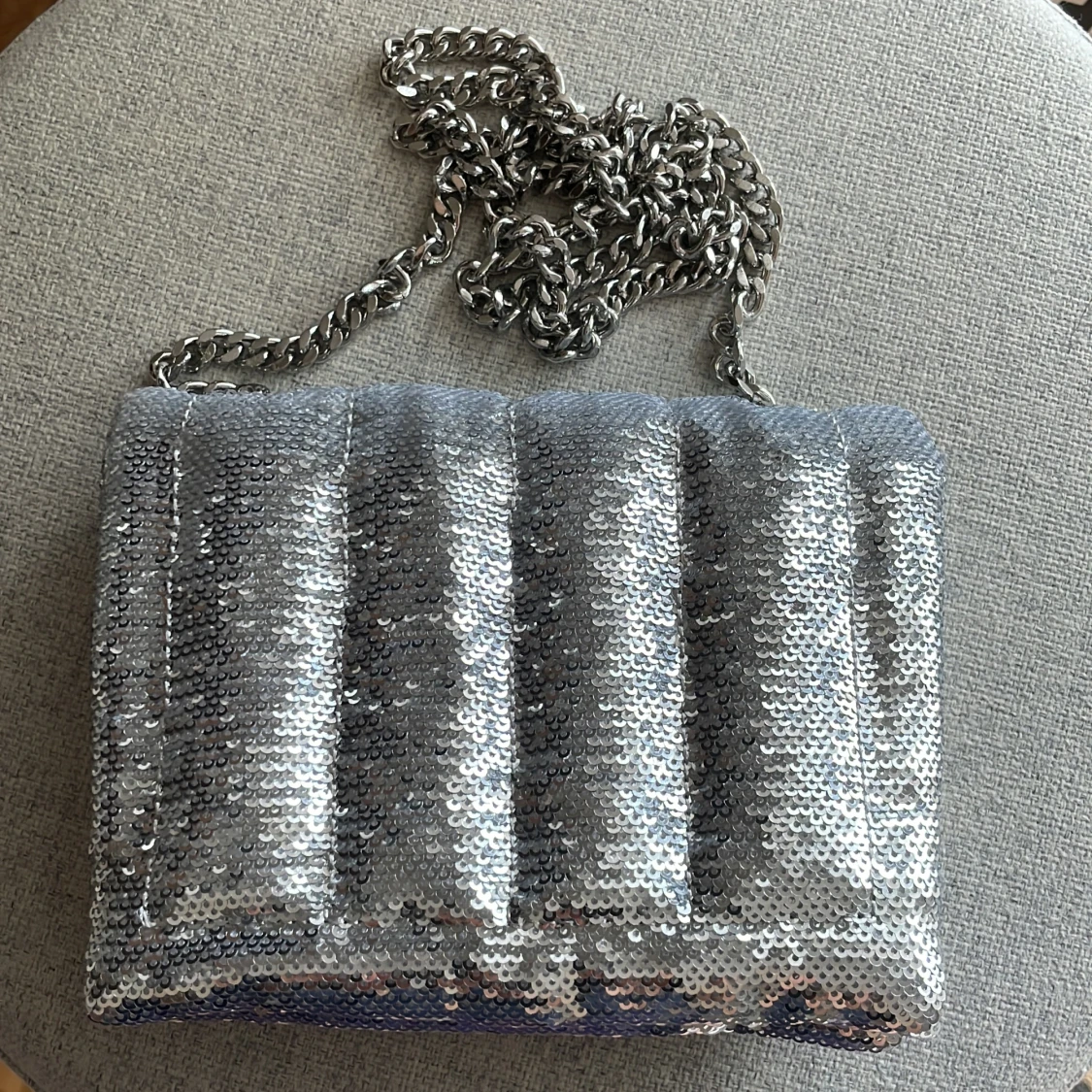 Silver sequins zara bag