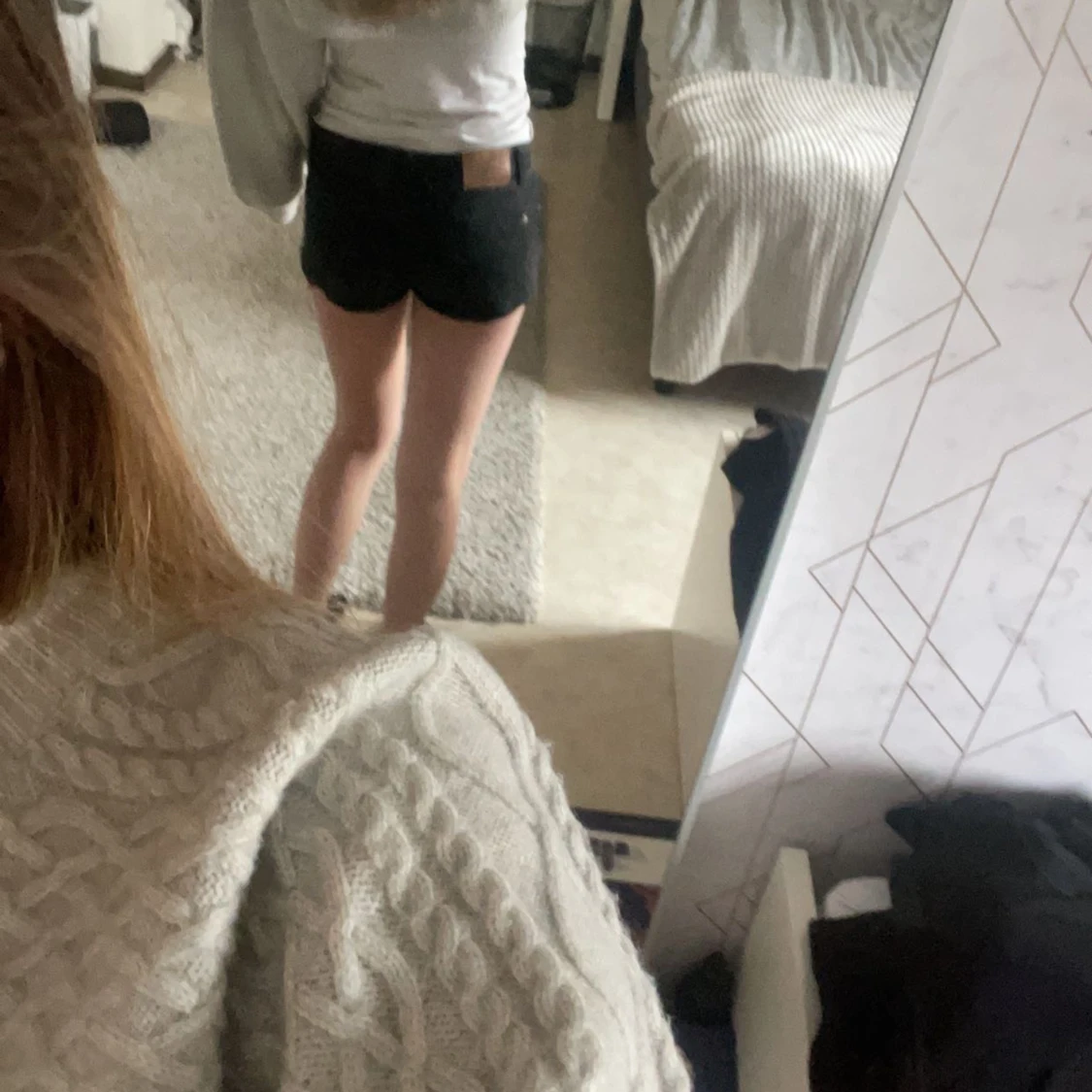 Lågmidjade jeansshorts  - 90