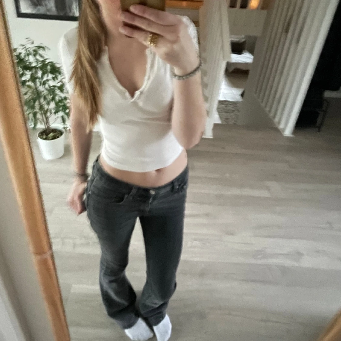 Vit och svart tröja kort armad!  - 91