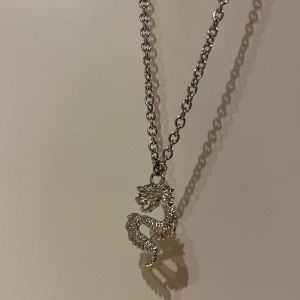 Halsband - Silver halsband med drake på. Säljer pga av att den är för liten. Köparen står för frakt! Skriv gärna om ni har några frågor:)💐