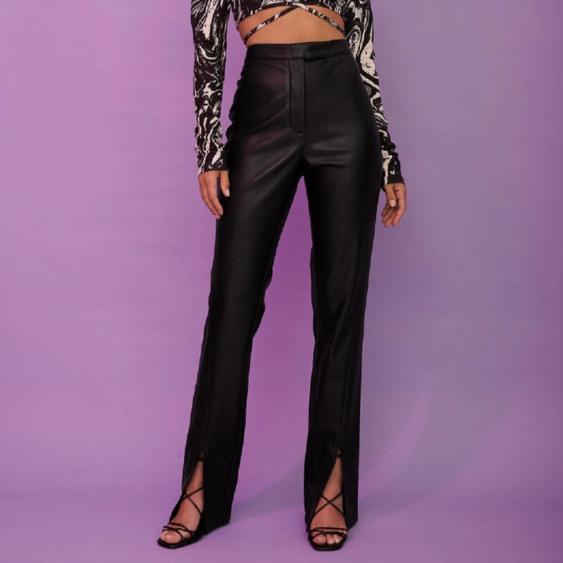 Skinbyxor Slits Svart