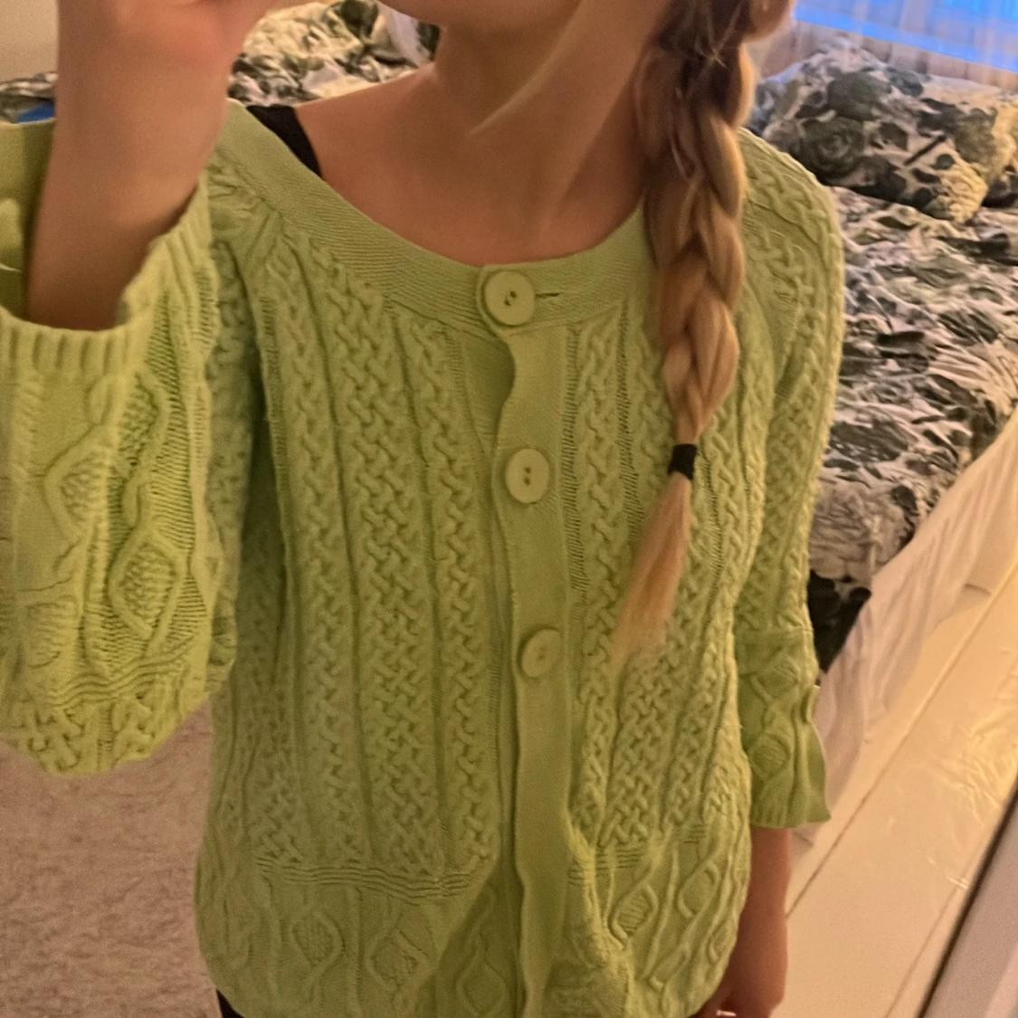 supersöt limegrön vintage kofta - 91