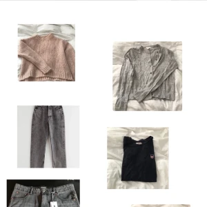Kläder - 7 plagg för bra pris och bra skick.   Rosa tröja- S Kjol- 38 Randig tröja- Xs T-shirt- S Jeans- 28 Grå T-shirt- M Kofta- Xs