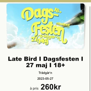 Dagsfest  - Biljett till dagsfesten på Trädgår’n 27 maj