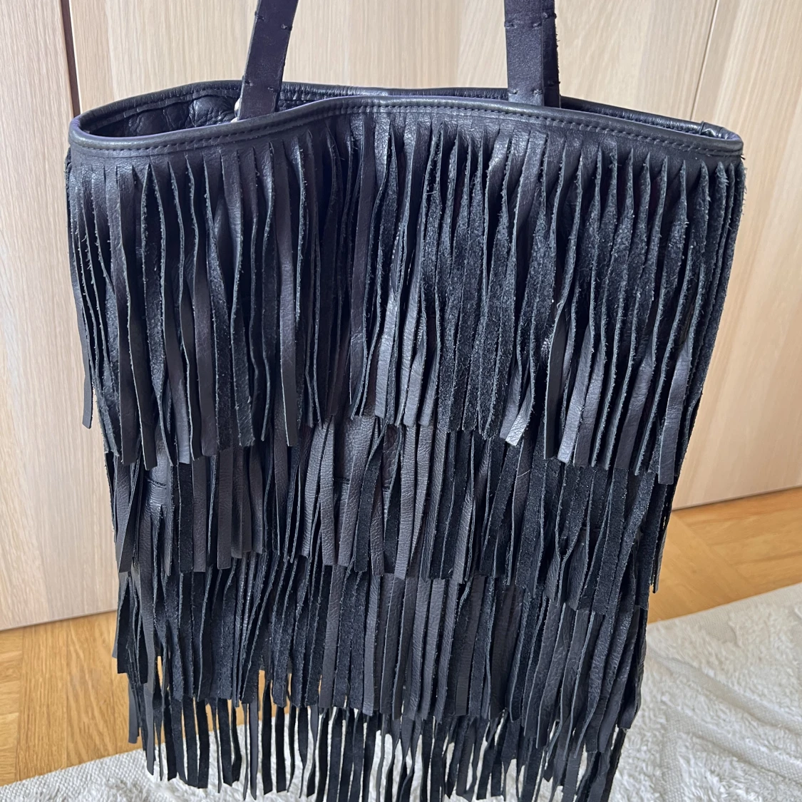 Fransväska skinnväska skinn väska fransar - 91