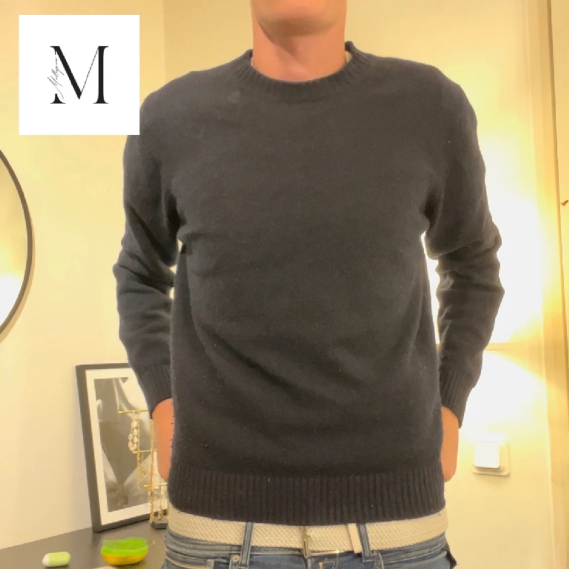 Stickad marinblå Samsøe tröja