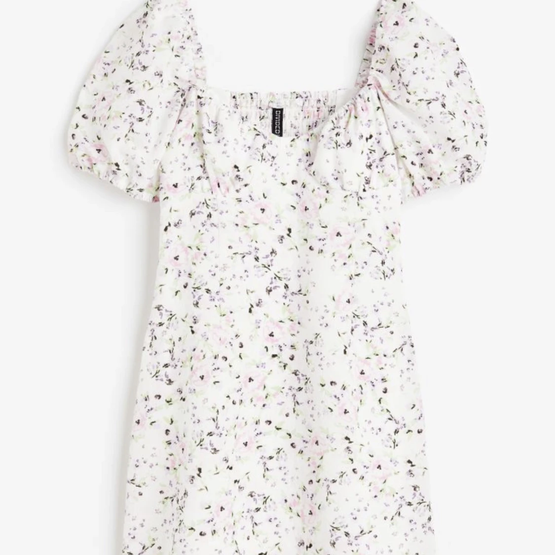 blommig vit klänning - 90