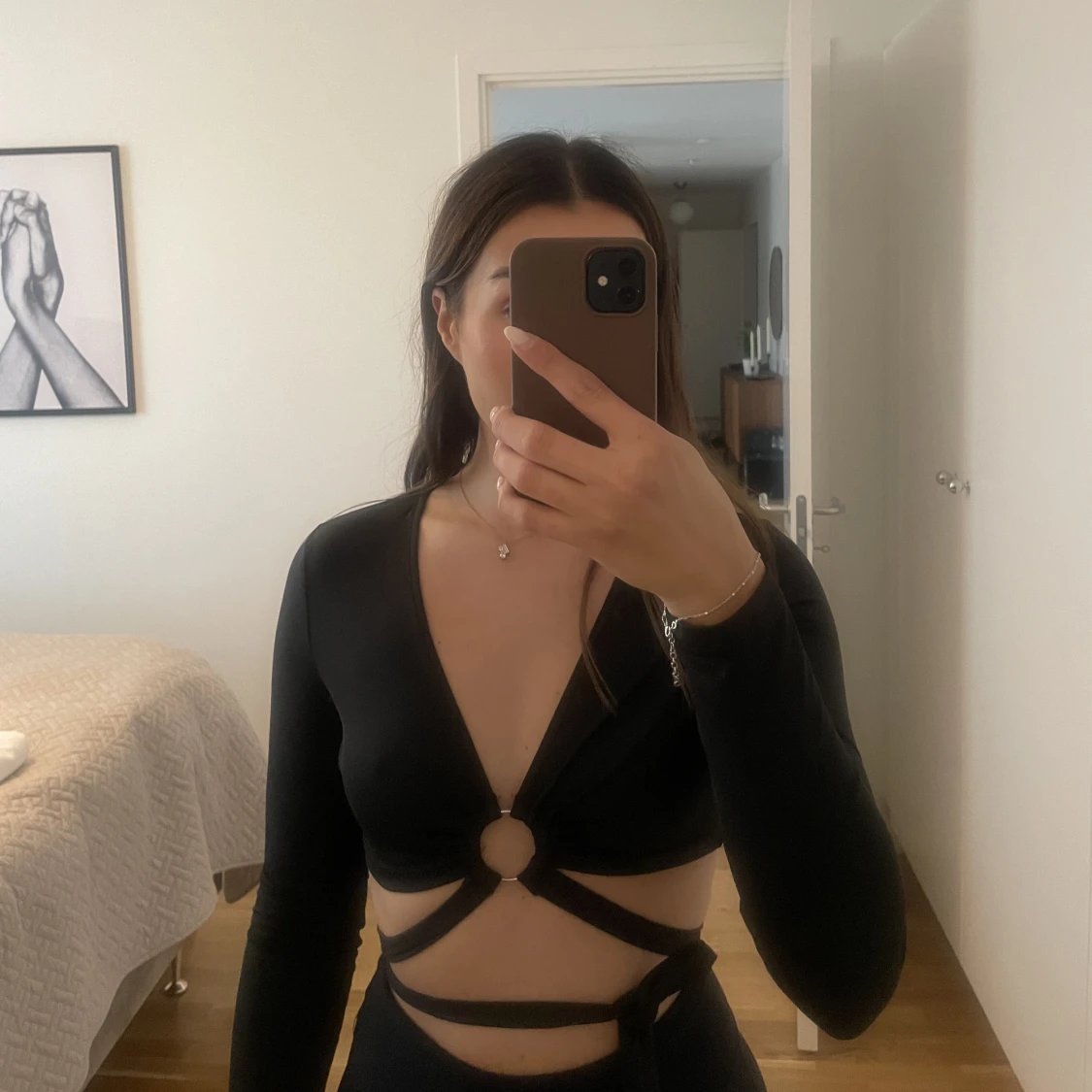 Topp med knytband runt  - 91