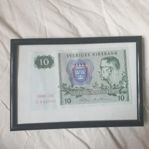 Samlingsvärda pengar - En svensk 10kr sedel från 1990, (600kr) En Österrikes 500 sedel, (500kr) En 20kr sedel me astrid Lindgren, (100kr) Två gamla 50 sedlar, (300kr) En 50kr norsk sedel, (200kr).