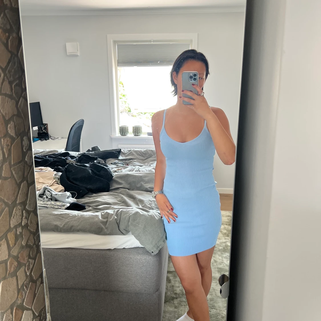 Blå Chelsea klänning - 90