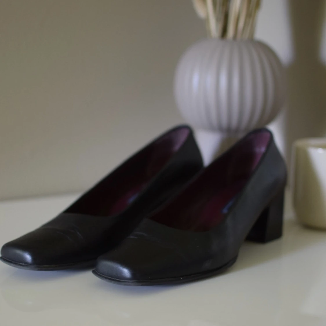 Vintage läderklackar  - 90