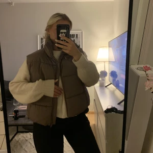 Brun väst - Brun väst från Bikbok i storlek M, går att reglera storleken i midjan. Finns en liten fläck på bröstet men går säkert bort om man tvättar den (har ej försökt)💞  Frakt tillkommer 