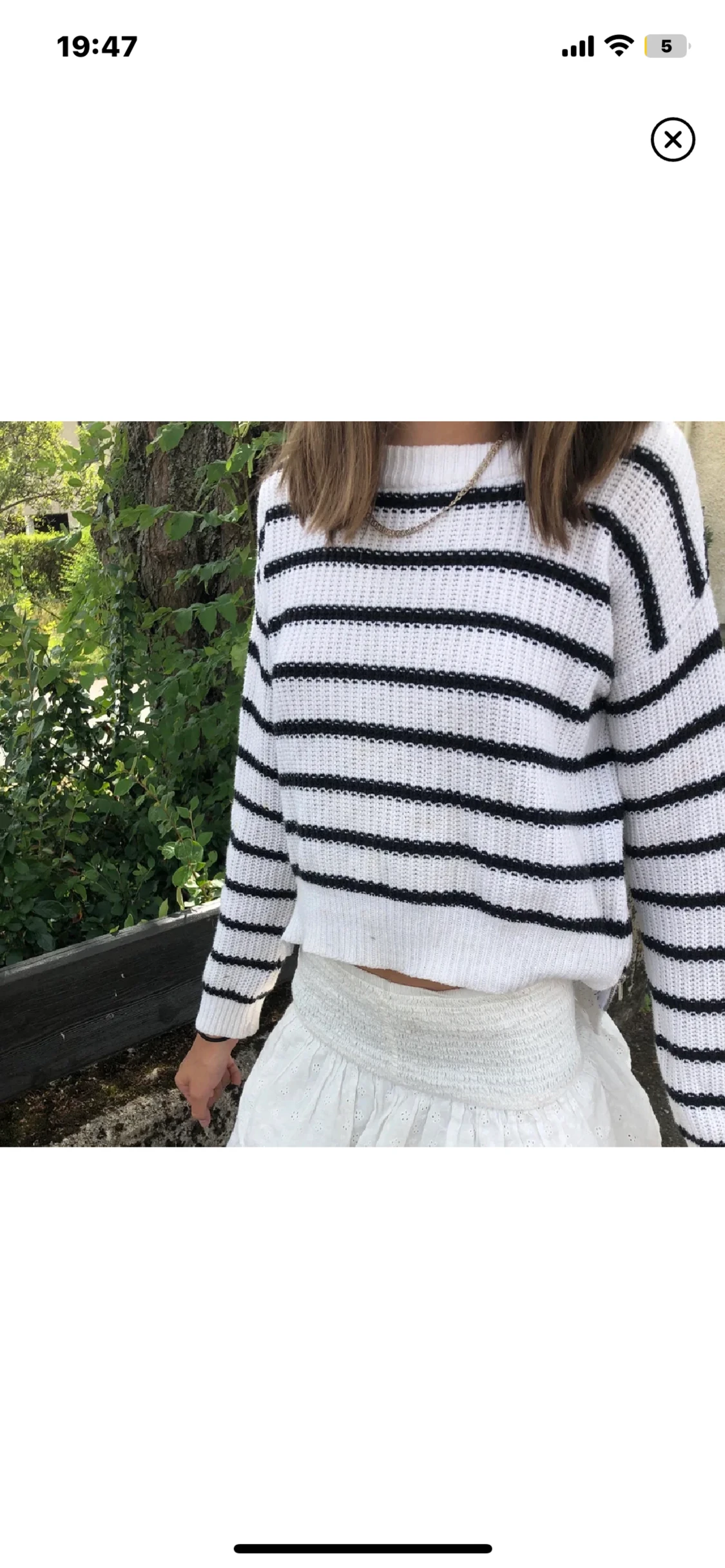 Randig Stickad Tröja