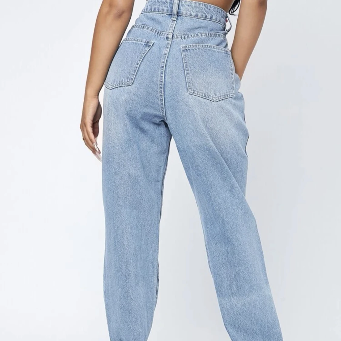 Raka högmidjade jeans - 90