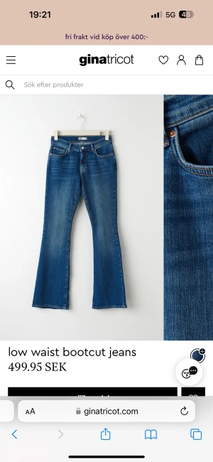 Low waist bootcut jeans - Low waist bootcut jeans från ginatricot Storlek 38, använda men inga slitningar. Skulle säga det sitter mer midwaist än lowwaist 