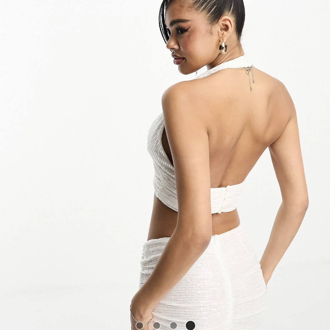 Vit set, vit kjol och topp med paletter - 90