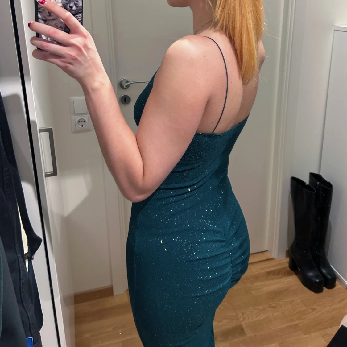 Mörkgrön festklänning  - 90