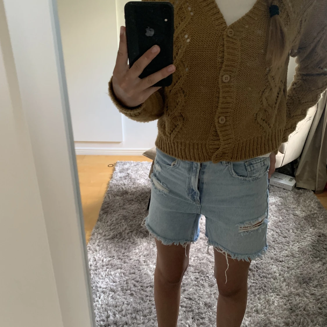 Brun stickadkofta  - 90