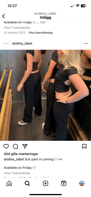 Alohba Label suit pants  - Säljer mina superpopulära och fina  kostymbyxor från Alohba Label. Slutsålda på hemsidan. Säljer endast för att dom är lite förstora för mig. Dom är från den äldre ”kollektionen”. 