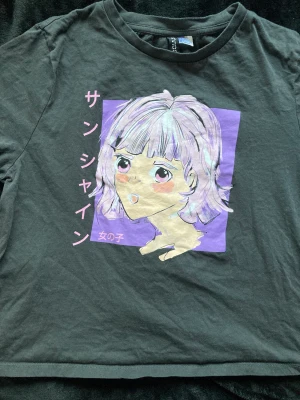 Anime-ish tröja? - Säljer en tröja från hm med ett anime-ish tryck idk 😭 tröjan har knappt blivit använd förut och har inga skador.