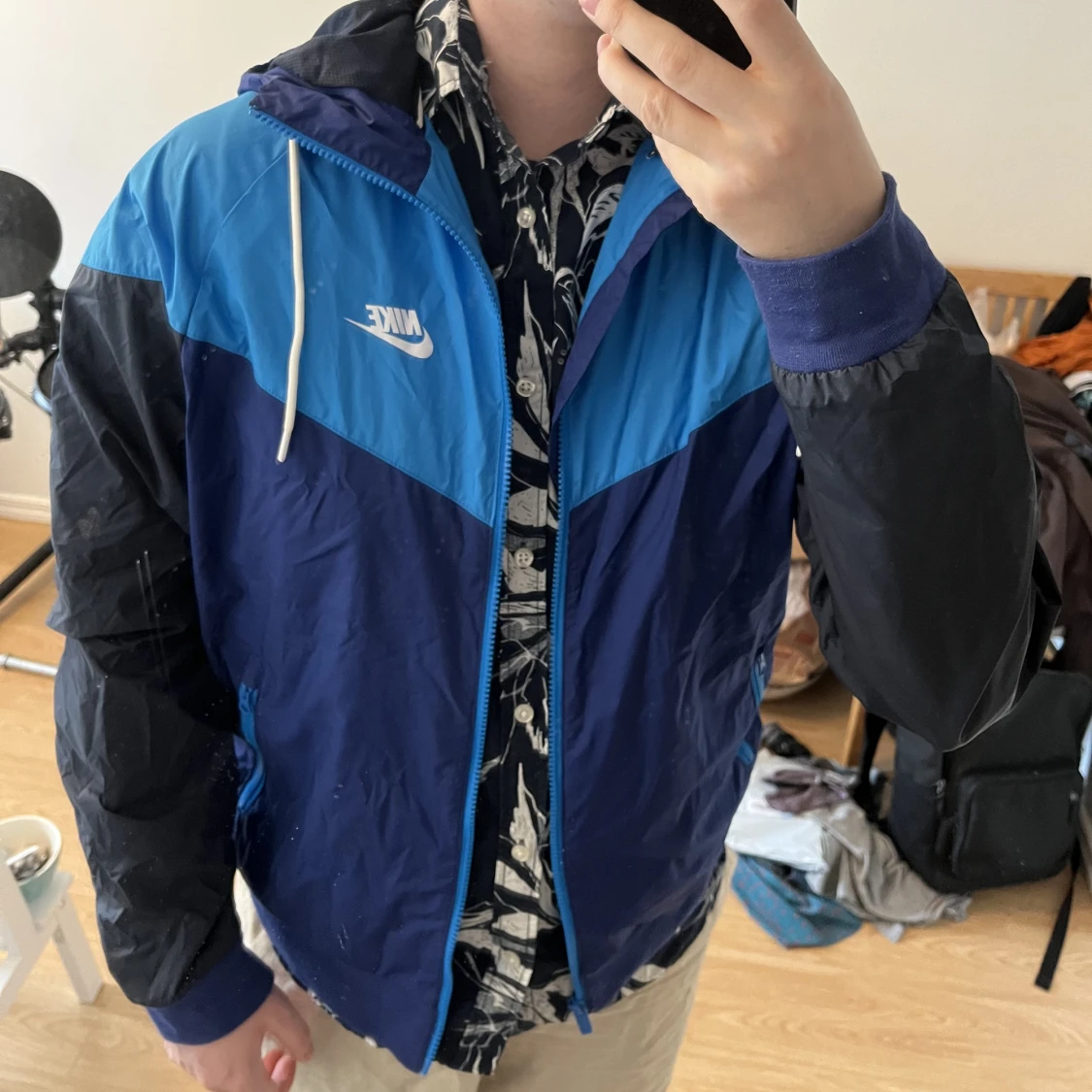 Nike windbreaker jacket lila blå vit svart  - 90