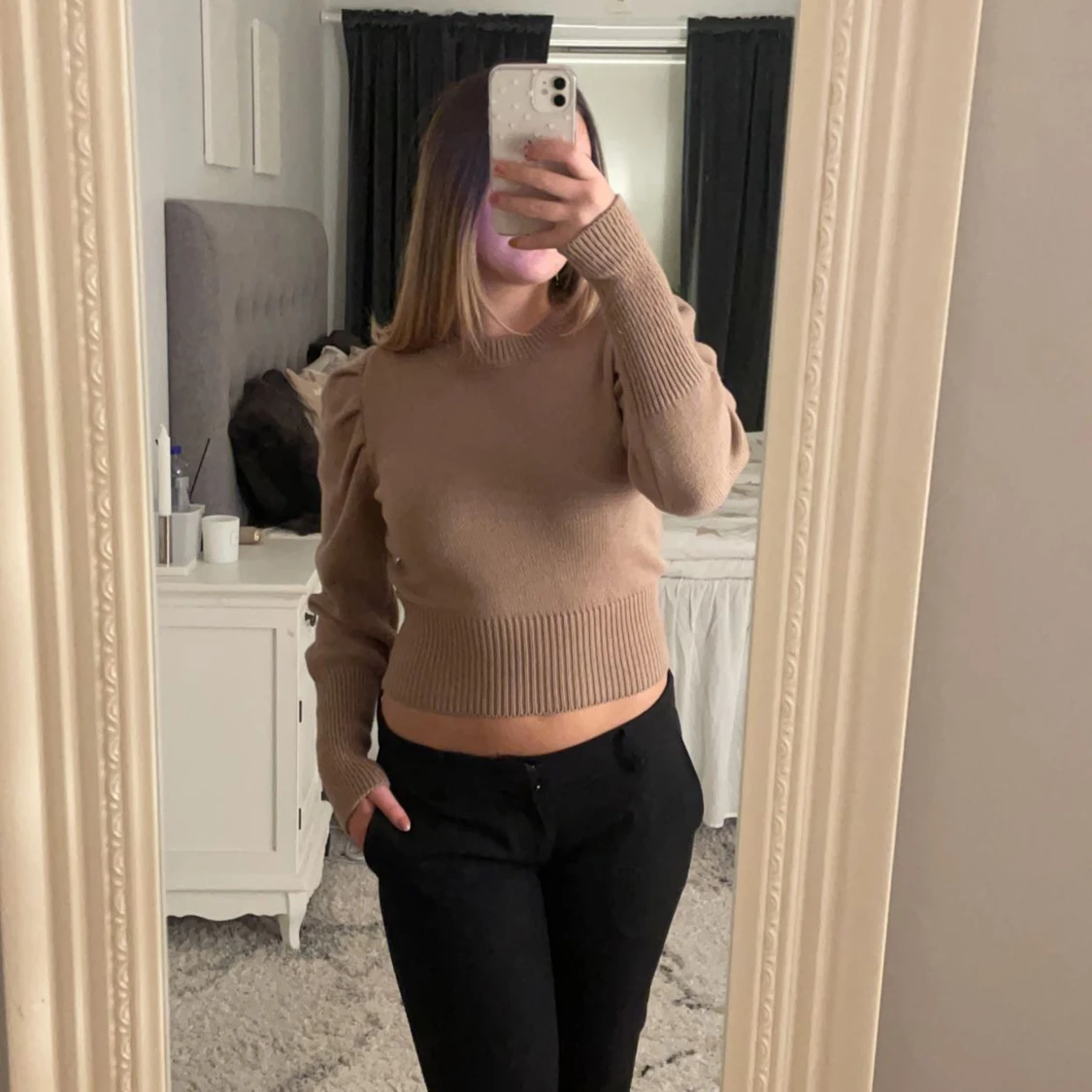 Tröja med puffade armar - 91