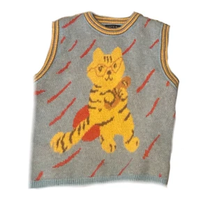 gullig stickad väst - supersöt stickad väst som säljs för att den inte kommit till användning! 