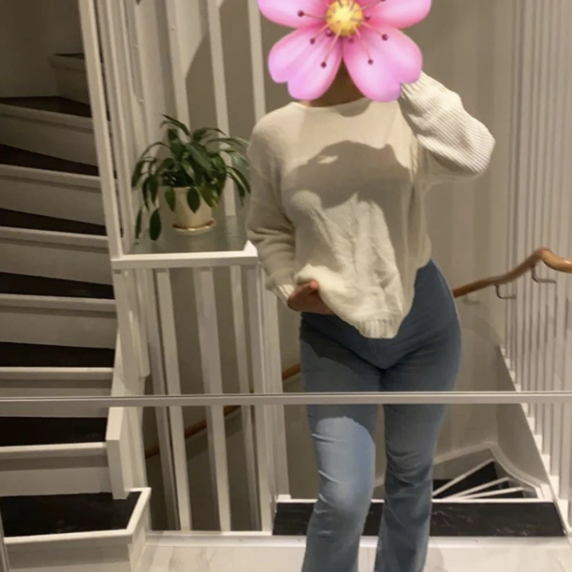 Stickad tröja med pärlor - 90