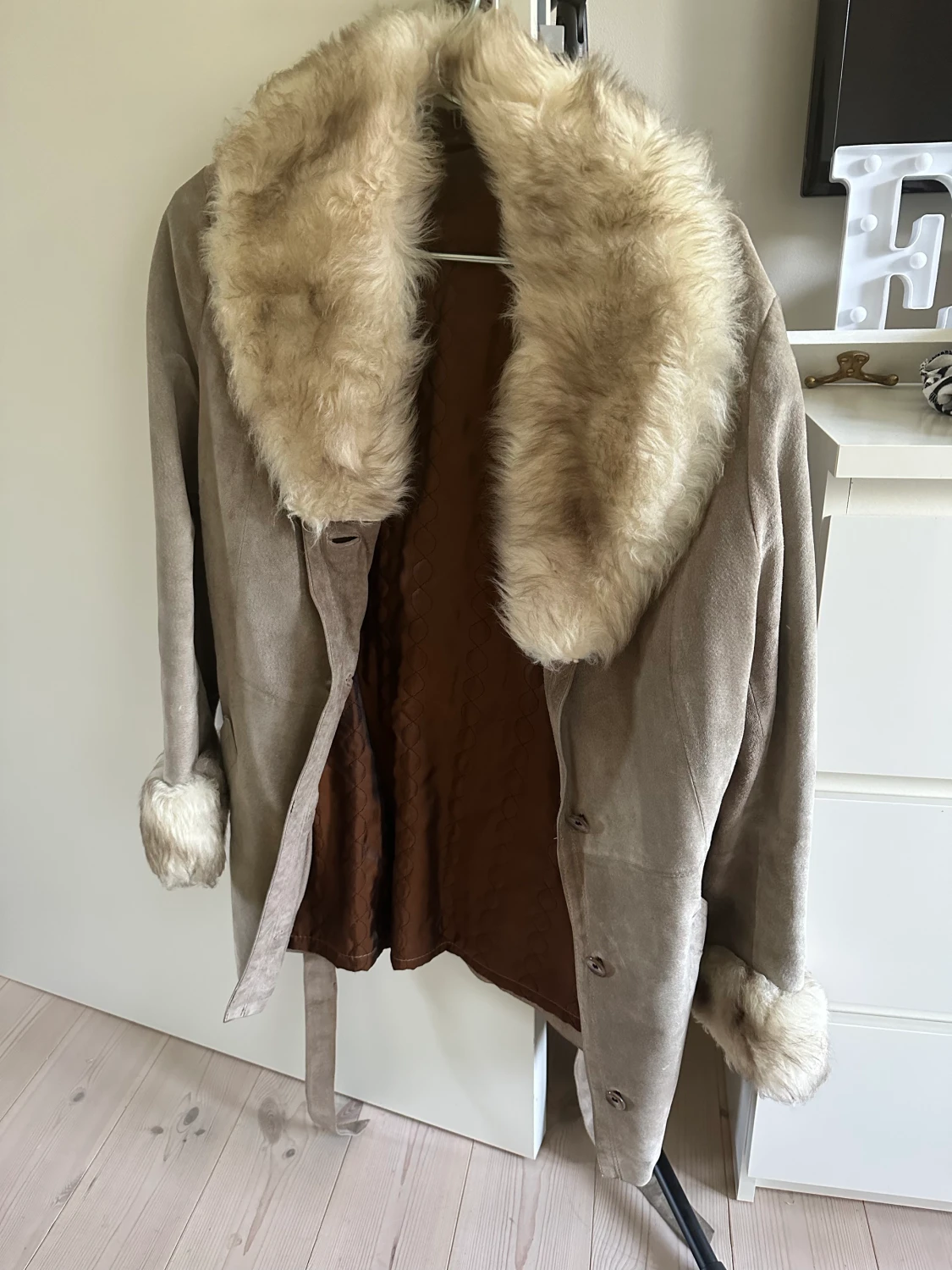 70-tals mockajacka med päls vintage 