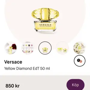 Säljer min Versace parfym ”Yellow Diamond” (50ml) då jag fick den i julklapp. Den är oanvänd endast testsprayat men så gott som ny🥰