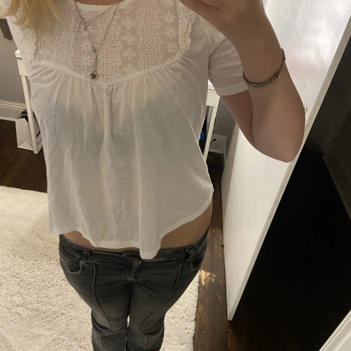 Söt vit blus - 90