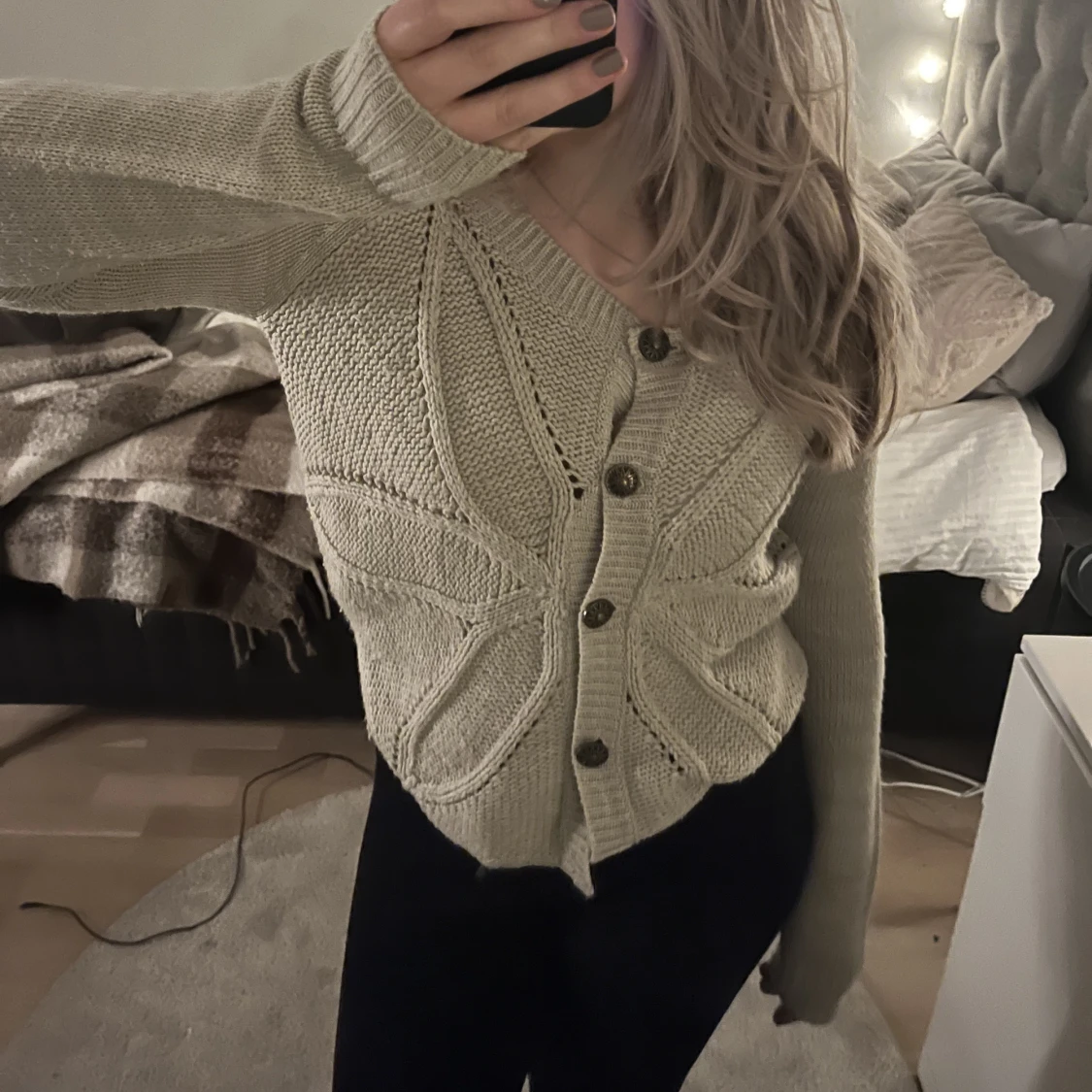 Söt stickad kofta🤍 - 90