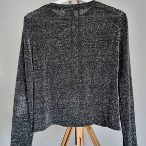 Glittrig topp - Glittrig topp från HM som används 1 gång. Stretchig i strolek XS men passar även mig som ofta har storlek M. Slutar vid navlen