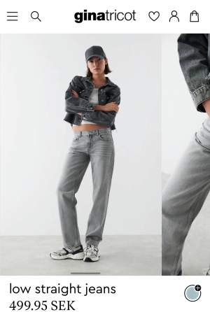 Säljer ett par gråa jeans ifrån Gina då dem inte passade.är i väldigt fint skick.Egna bilder kommer har bara inte hunnit ta några💕