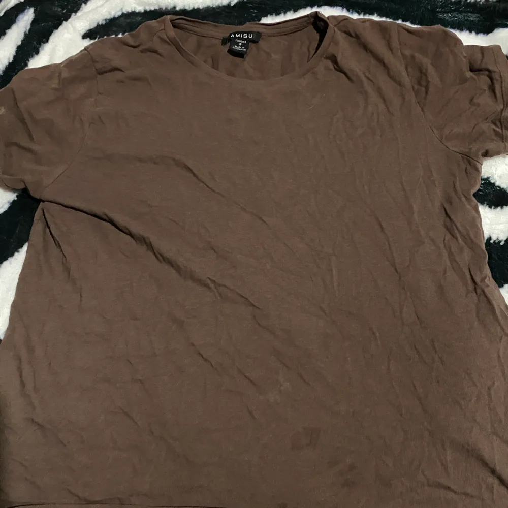Jättesnygg brun t-shirt, finns några fläckar men annars är den jättefin . T-shirts.