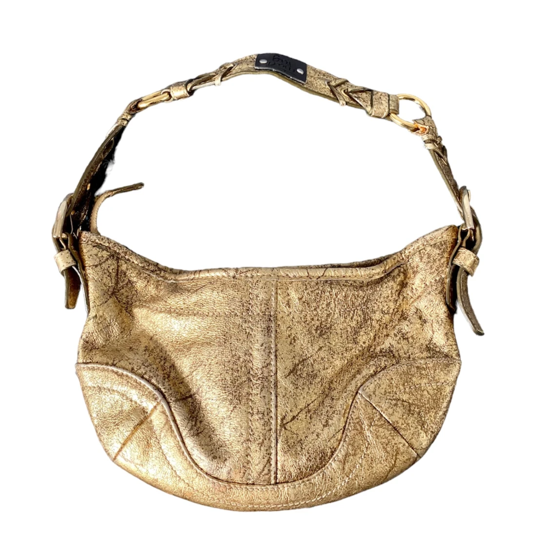 Vintage guldig minibag/axelvĂ€skađ