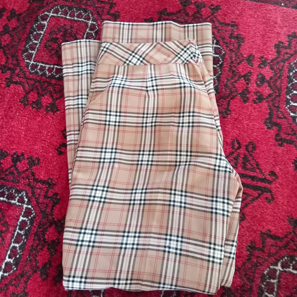 Rutiga vintage kostymbyxor  - 90