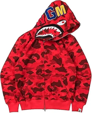 Bape hoodie! - En röd bape kofta, använda några gånger, bra kvalite. Valde o sälja den för den e lite stor för mig.