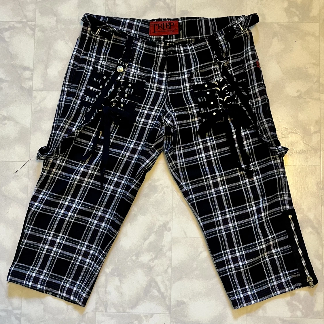 Rutiga kortbyxor/knäbyxor