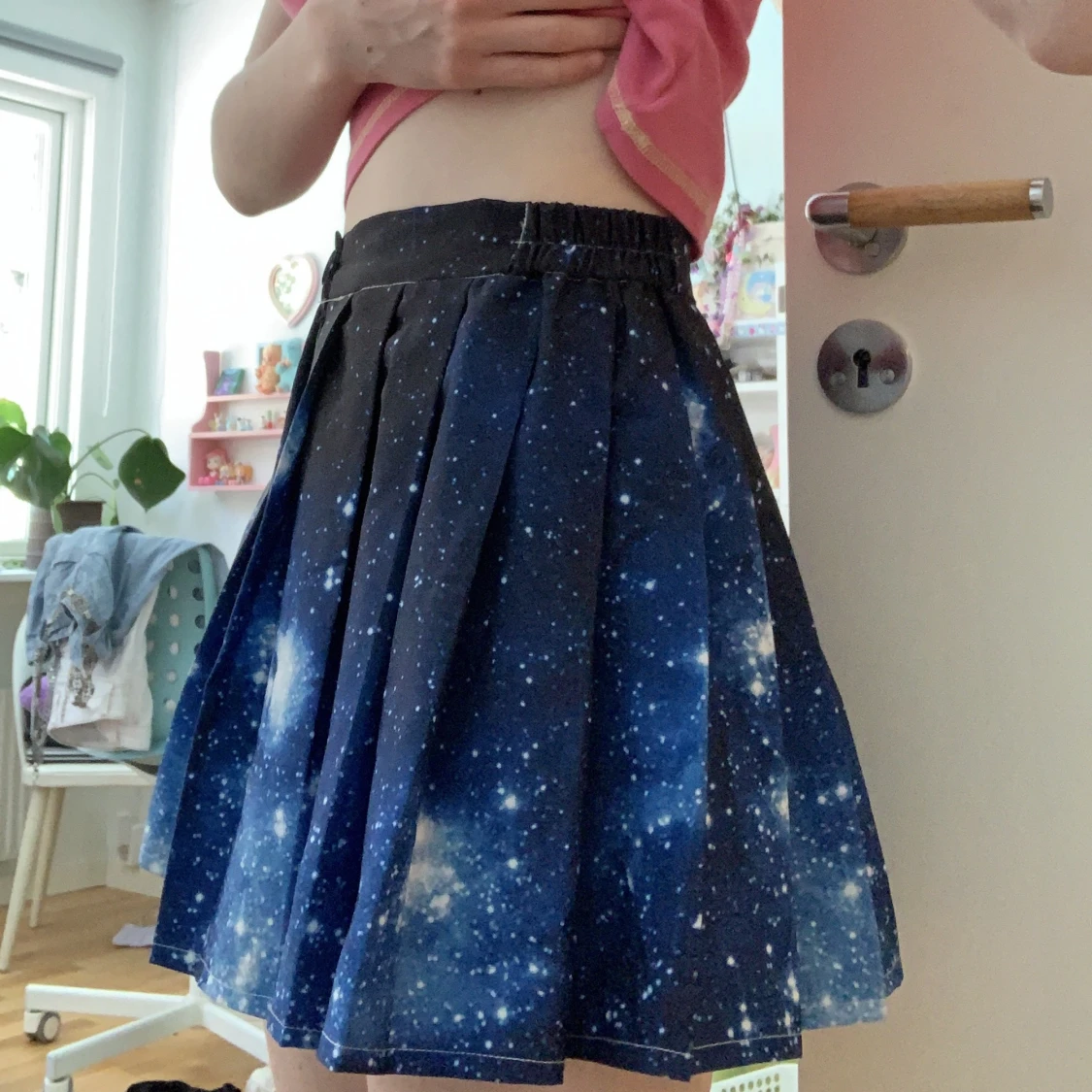 Blå galaxy-kjol - 90