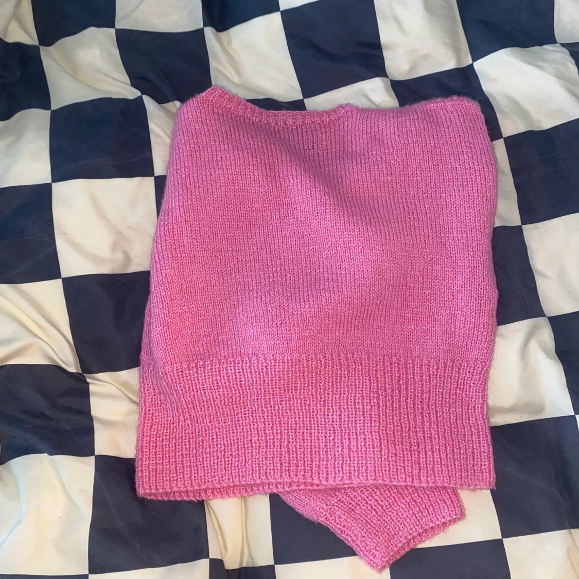 Rosa stickad crop top  - 90