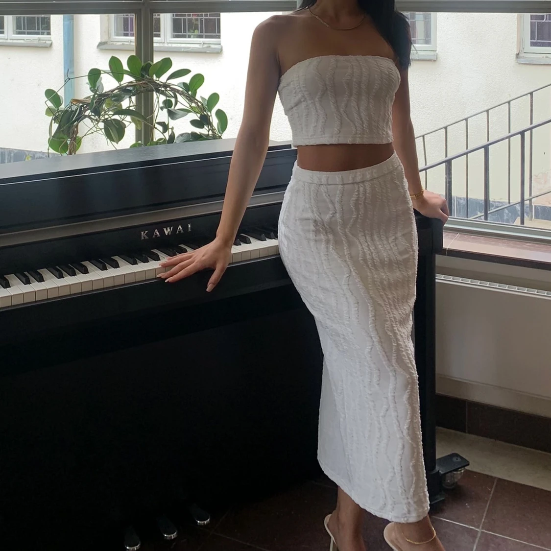 Tvådelad outfit i vit 