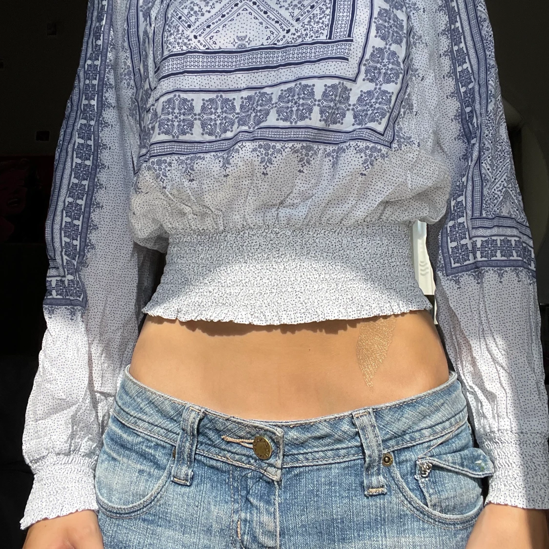 Mönstrad topp  - 90