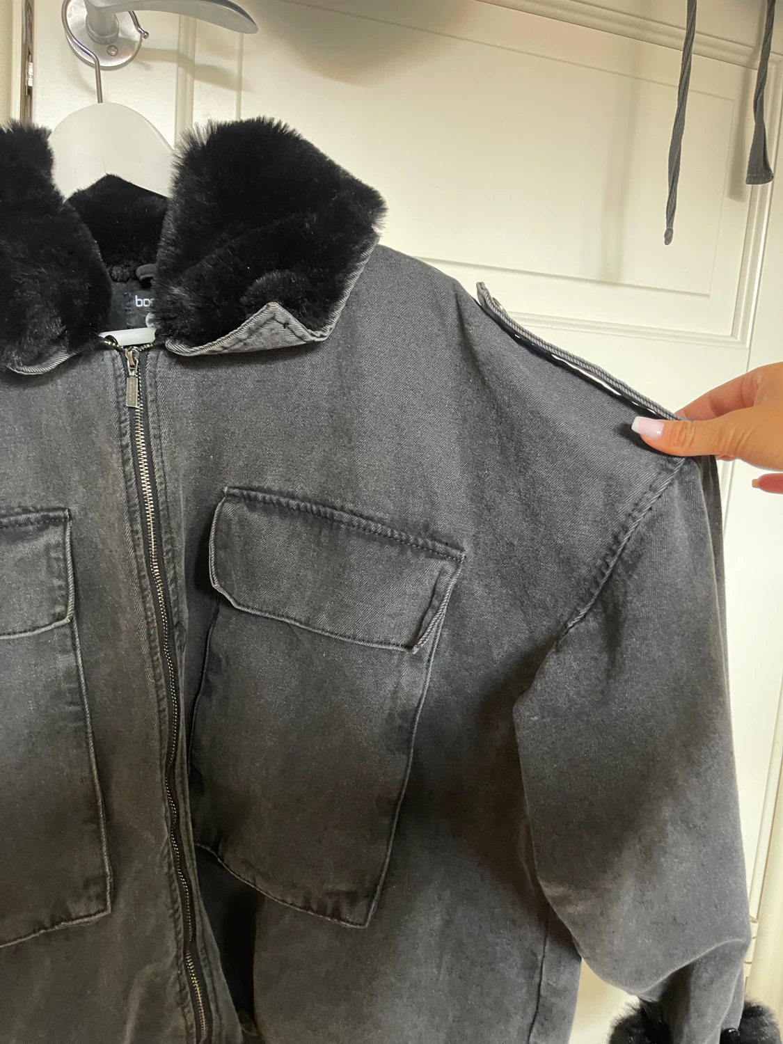 Jeans jacka med päls - 90